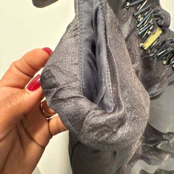 S.L. Fashions Charcoal Dress with Jewel Accents - Picture 4 of 5